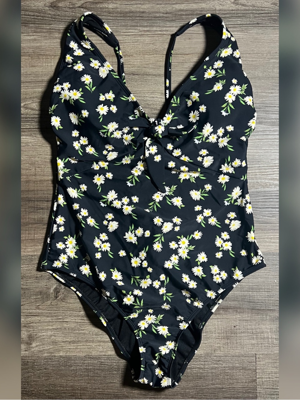 Shade & Shore Daisy Knot Bow High Leg Cheeky One Piece Swimsuit
